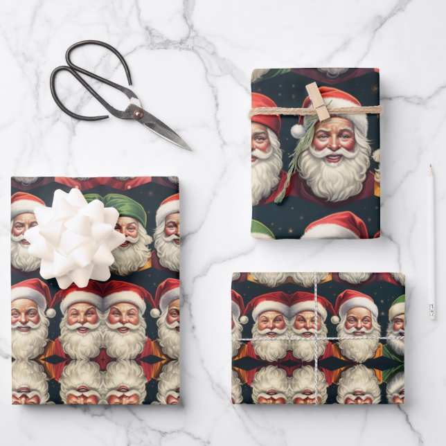 Feuille De Papier Cadeau Jolly Santa wrapping paper (Recto)