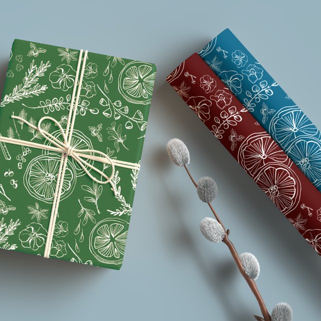 Feuille De Papier Cadeau Jouer Joyau Tone Moderne Ligne Nordique Art (Créateur téléchargé)
