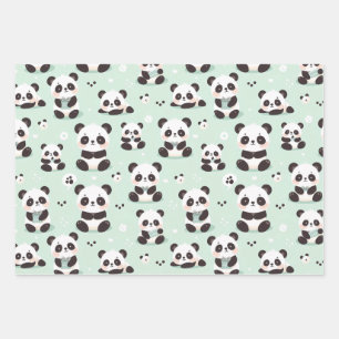 Feuille De Papier Cadeau Jouer Motif Panda