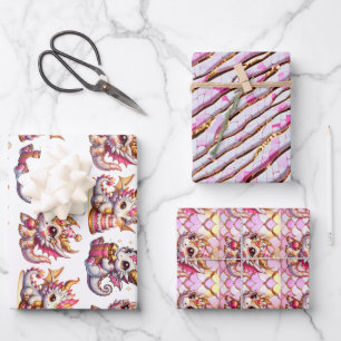 Feuille De Papier Cadeau Jour d'anniversaire du dragon personnalisé