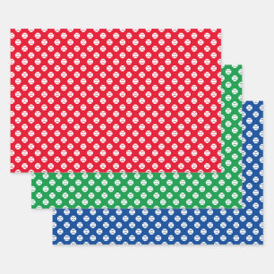 Feuille De Papier Cadeau Jour d'anniversaire du motif de tennis Red Green B