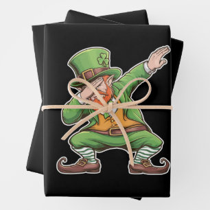 Feuille De Papier Cadeau Jour de la Saint Patrick Dab Dabbing Leprechaun En