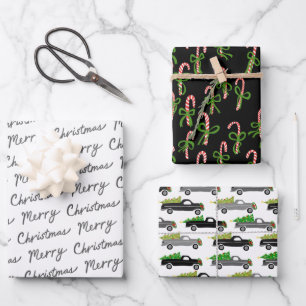 Feuille De Papier Cadeau Jour férié des beaux Sucres de canne de Noël Ca