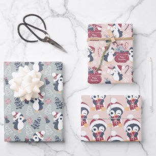 Feuille De Papier Cadeau Jours fériés de Noël de mignonne Penguin