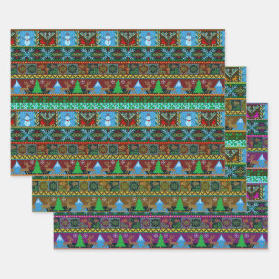 Feuille De Papier Cadeau Jours fériés de Noël Reindee Motif de Sweater