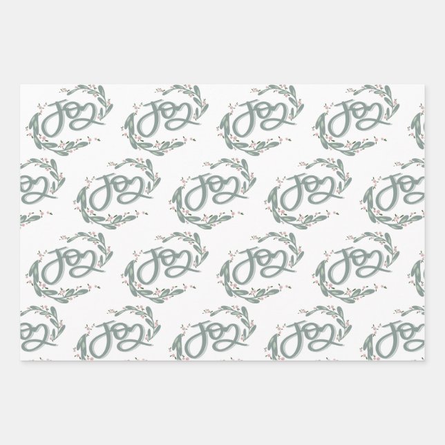Feuille De Papier Cadeau Joy Holiday Paper (Devant)
