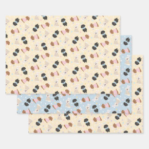 Feuille De Papier Cadeau Joyeuses Pâques Chiens Maltipoo