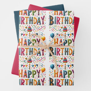 Feuille De Papier Cadeau Joyeux Anniversaire