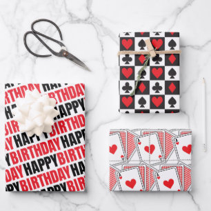 Feuille De Papier Cadeau Joyeux cadeau de casino d'anniversaire