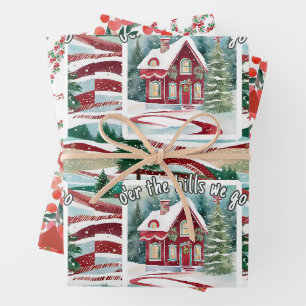 Feuille De Papier Cadeau Joyeux combo de Noël