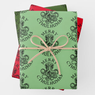 Feuille De Papier Cadeau Joyeux Cthulhumas Lovecraft Cthulhu