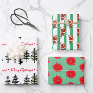 Feuille De Papier Cadeau Joyeux ensemble de Noël Matte 19" x 29"