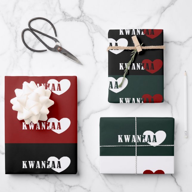 Feuille De Papier Cadeau Joyeux Kwanzaa (Recto)