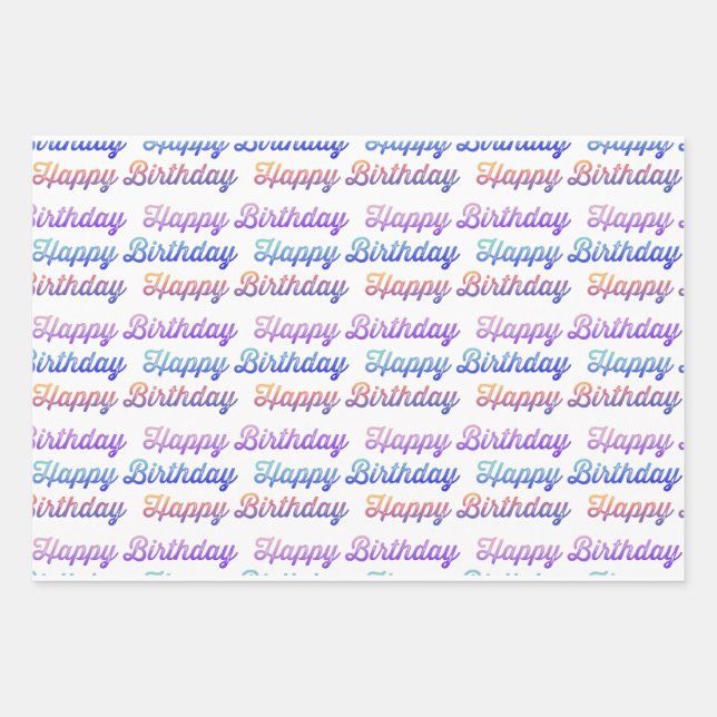 Feuille De Papier Cadeau Joyeux Motif d'anniversaire (Devant)