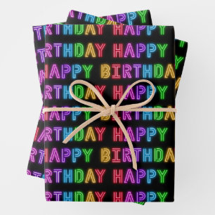 Feuille De Papier Cadeau Joyeux Motif d'anniversaire