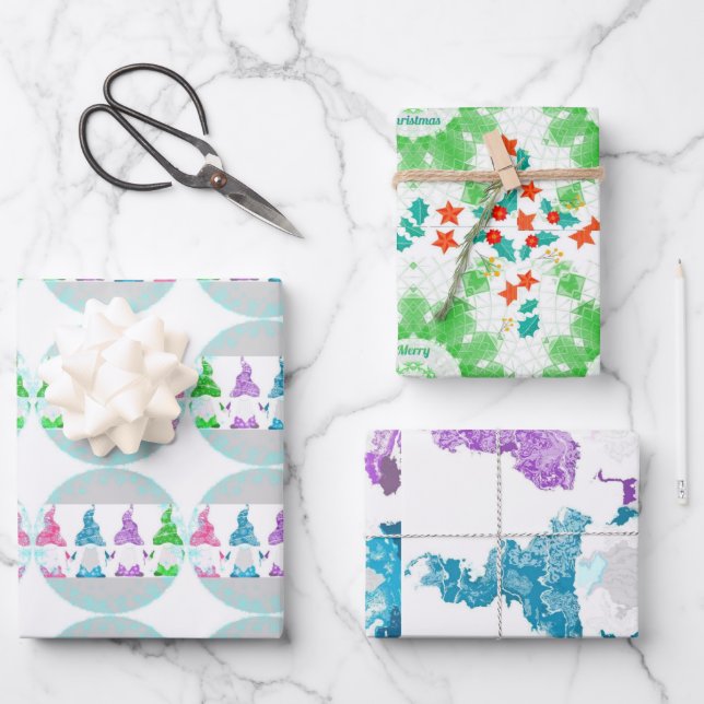 Feuille De Papier Cadeau Joyeux Noël (Recto)