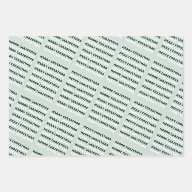 Feuille De Papier Cadeau Joyeux Noël, Art de Noël Vert, Vacances (Devant)