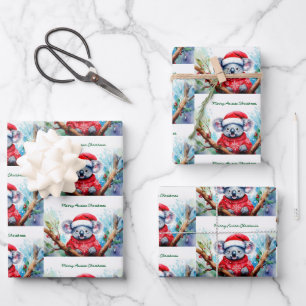 Feuille De Papier Cadeau Joyeux Noël australien Koala