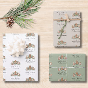 Feuille De Papier Cadeau Joyeux Noël Biscuits au Gingembre
