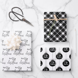 Feuille De Papier Cadeau Joyeux Noël de Noël moderne