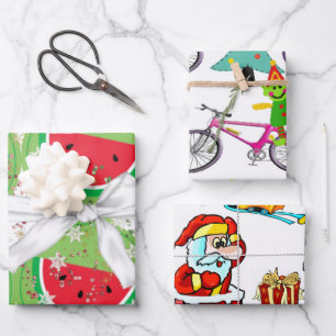 Feuille De Papier Cadeau Joyeux Noël Elf Watermelon Père Noël