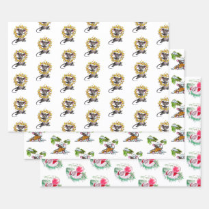 Feuille De Papier Cadeau Joyeux Noël et joyeux souris du Nouvel An