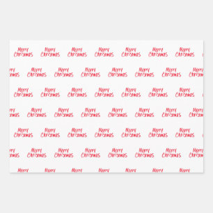 Feuille De Papier Cadeau Joyeux Noël manuscrit en rouge