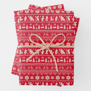 Feuille De Papier Cadeau Joyeux Noël   Mickey Mouse Snowflake Motif