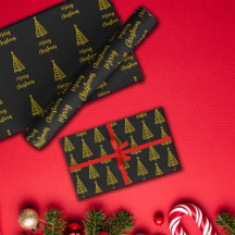 Joyeux Noël noir minimaliste en or