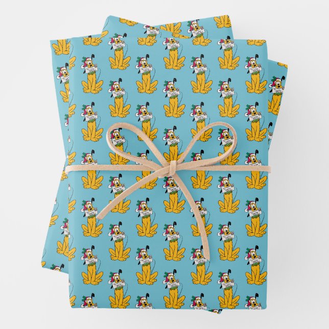 Feuille De Papier Cadeau Joyeux Noël | Pluto Santa Claus (En situation)