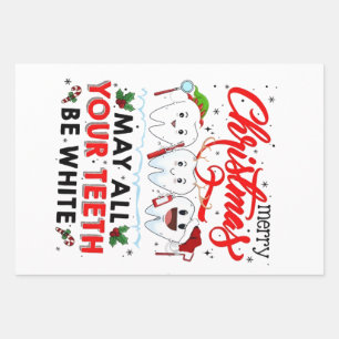 Feuille De Papier Cadeau Joyeux Noël Que toutes vos dents soient blanches