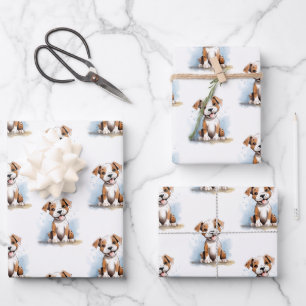 Feuille De Papier Cadeau Joyeux Pitbull Pit Bull Terrier Chien
