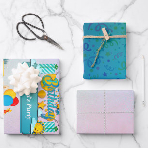 Feuille De Papier Cadeau Joyeux Train D'Anniversaire Avec De Beaux Souhaits