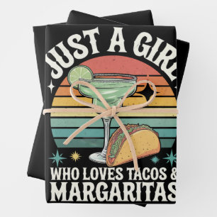 Feuille De Papier Cadeau Juste une fille qui aime les tacos et la margarita