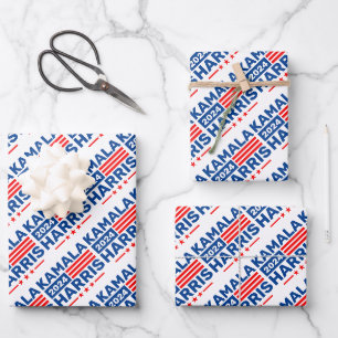 Feuille De Papier Cadeau Kamala Harris 2024 Election Patriotic