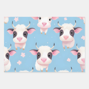 Feuille De Papier Cadeau Kawaii Cute Baby Cows