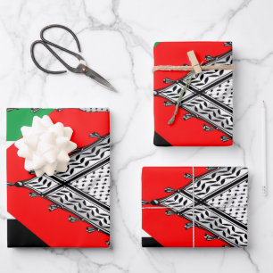 Feuille De Papier Cadeau Keffiyeh Écharpe palestinienne tissu traditionnel