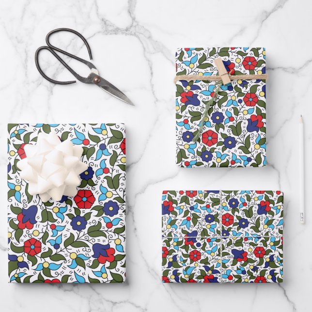 Feuille De Papier Cadeau Khalil Hébron Céramique Moyen-Orient inspiré (Recto)