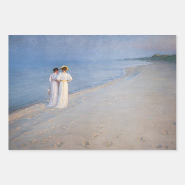 Feuille De Papier Cadeau Kroyer - Soirée d'été sur Skagen Beach (Devant)