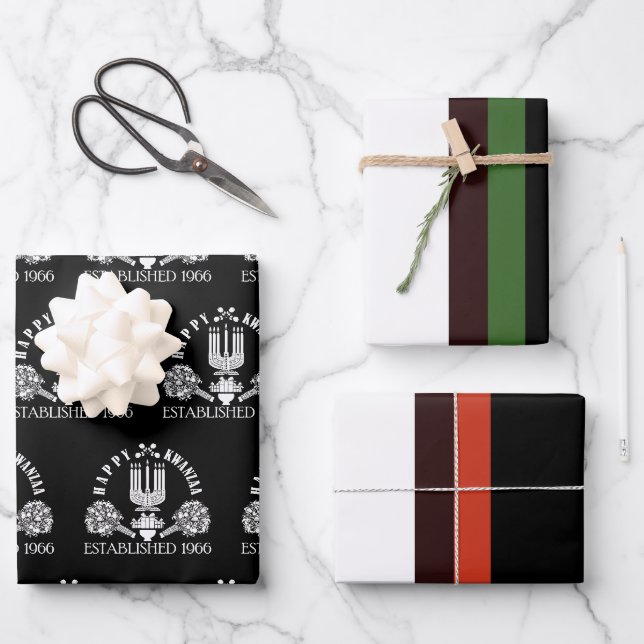 Feuille De Papier Cadeau Kwanzaa moderne (Recto)