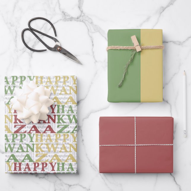 Feuille De Papier Cadeau Kwanzaa moderne (Recto)