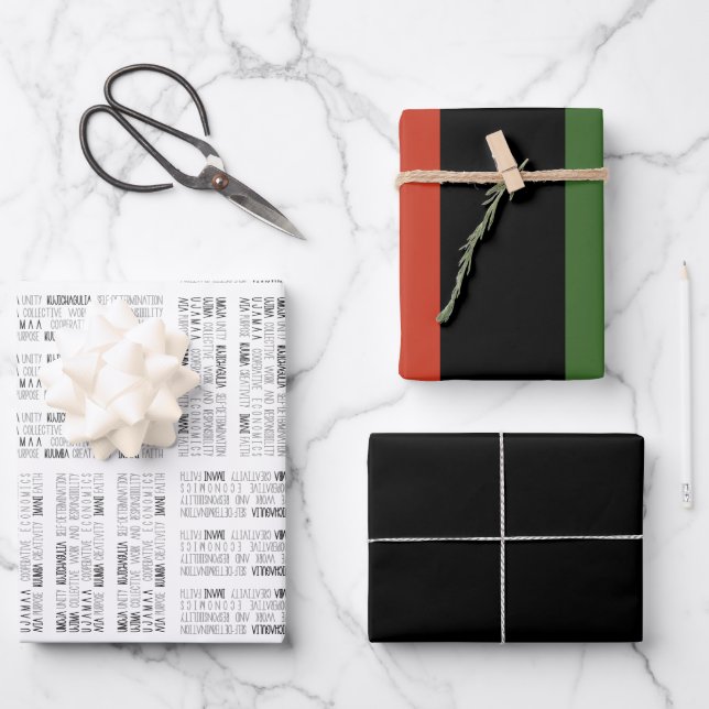 Feuille De Papier Cadeau Kwanzaa moderne (Recto)