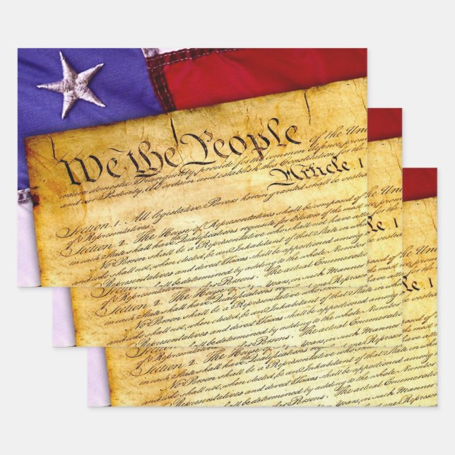Feuille De Papier Cadeau La Constitution américaine (Lot)