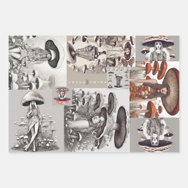 Feuille De Papier Cadeau La Dame de Champagne Vogue (Devant)