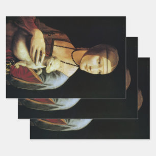 Feuille De Papier Cadeau La Dame de Léonard de Vinci avec une mine