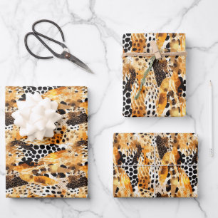 Feuille De Papier Cadeau La Fourrure des animaux Safari Motif Exotic Modern