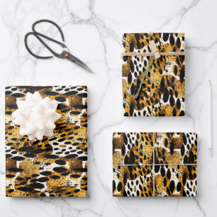Feuille De Papier Cadeau La Fourrure des animaux Safari Motif Exotic Modern
