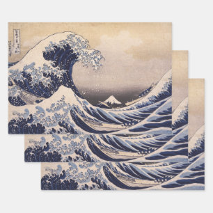 Feuille De Papier Cadeau La Grande Vague au large de Kanagawa par Hokusai
