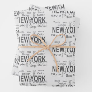Feuille De Papier Cadeau La Grande ville de New York (typographie)