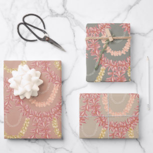 Feuille De Papier Cadeau Lā Lei Anuenue Ensemble avec Aloha